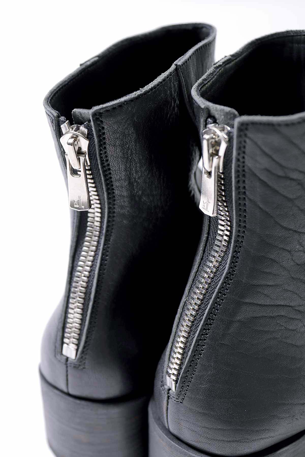 【Portaille】 HORSE LEATHER ANKLE BOOTS PQ05_BLACK