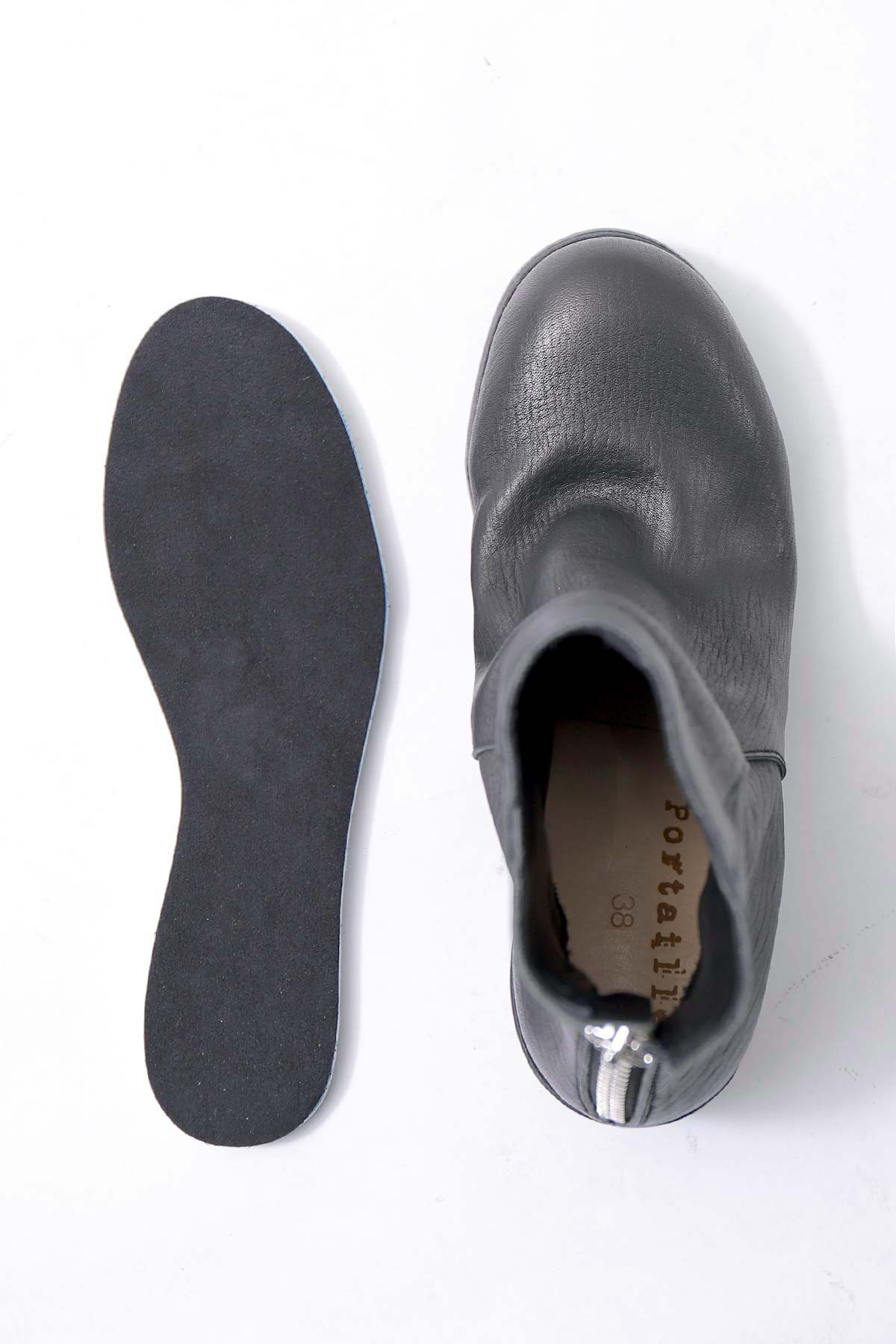 【Portaille】 HORSE LEATHER ANKLE BOOTS PQ05_BLACK