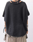 【RUNDHOLZ】 COTTON MESH KNIT TOPS _BLACK