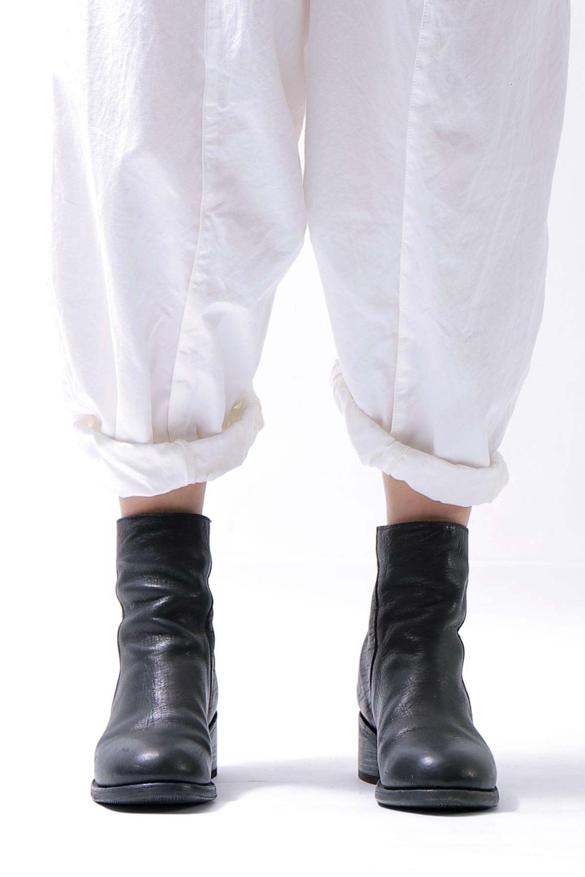 【Portaille】 HORSE LEATHER ANKLE BOOTS PQ05_BLACK