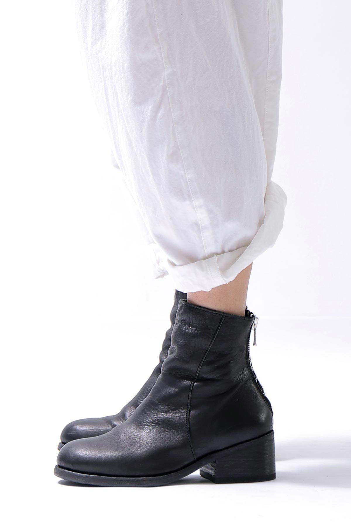 【Portaille】 HORSE LEATHER ANKLE BOOTS PQ05_BLACK