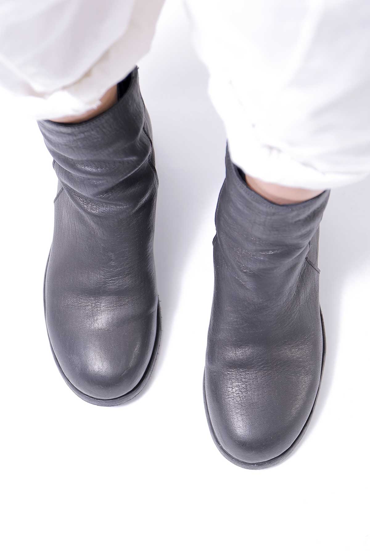 【Portaille】 HORSE LEATHER ANKLE BOOTS PQ05_BLACK