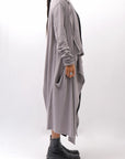 【NOSTRASANTISSIMA】 ASYMMETRY BACK CROSS CARDIGAN TS24_FUJI GREY