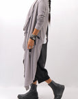 【NOSTRASANTISSIMA】 ASYMMETRY BACK CROSS CARDIGAN TS24_FUJI GREY