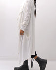 【NOSTRASANTISSIMA】 ASYMMETRY BACK CROSS CARDIGAN TS24_WHITE