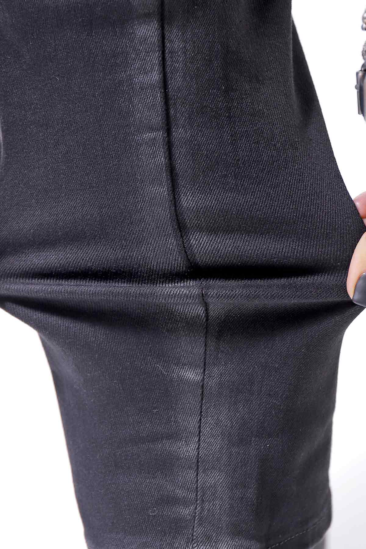 【thom/krom】 UNISEX SIDE COATING EASY DENIM PANTS MT87_BLACK COATED