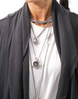 【NOSTRASANTISSIMA】 ASYMMETRY BACK CROSS CARDIGAN TS24_BLACK