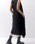 【RUNDHOLZ】 FRONT FLAP COTTON LONG TOP DRESS 337 0911_BLACK