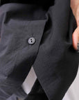 【studio b3】 SIDE SLIT BUTTON HALF SLEEVE SHIRT NB2078_BLACK