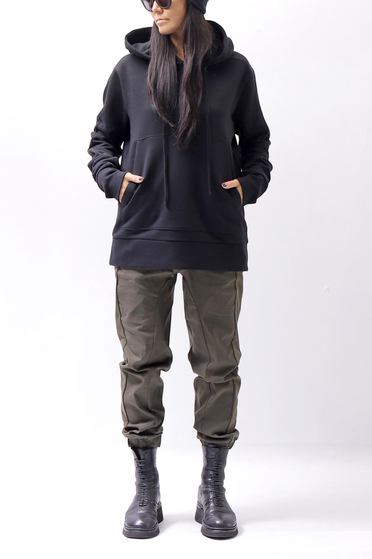 【thom/krom】 UNISEX FRONT POCKET SWEAT HOODIE MS159_BLACK