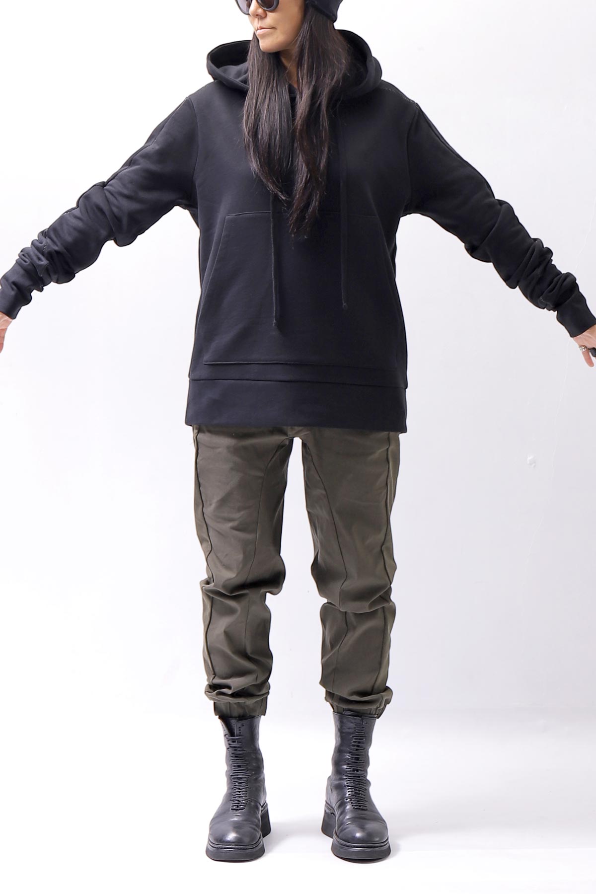 【thom/krom】 UNISEX FRONT POCKET SWEAT HOODIE MS159_BLACK