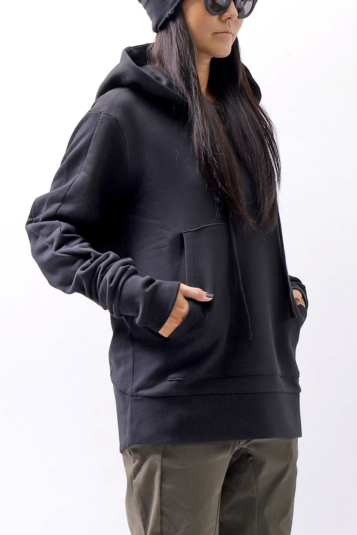 【thom/krom】 UNISEX FRONT POCKET SWEAT HOODIE MS159_BLACK