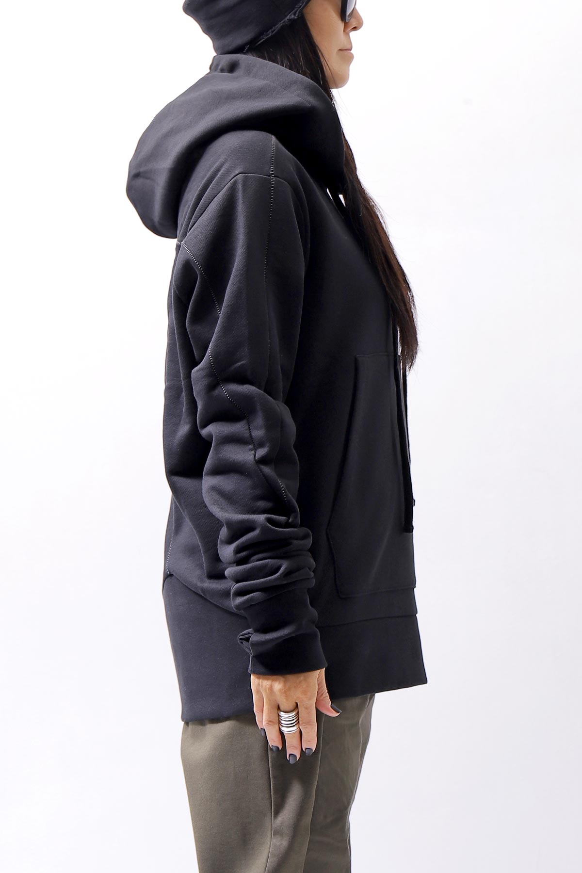 【thom/krom】 UNISEX FRONT POCKET SWEAT HOODIE MS159_BLACK