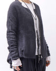 【RUNDHOLZ】 RACCOON ZIP UP CARDIGAN JACKET 141 7113_BLACK
