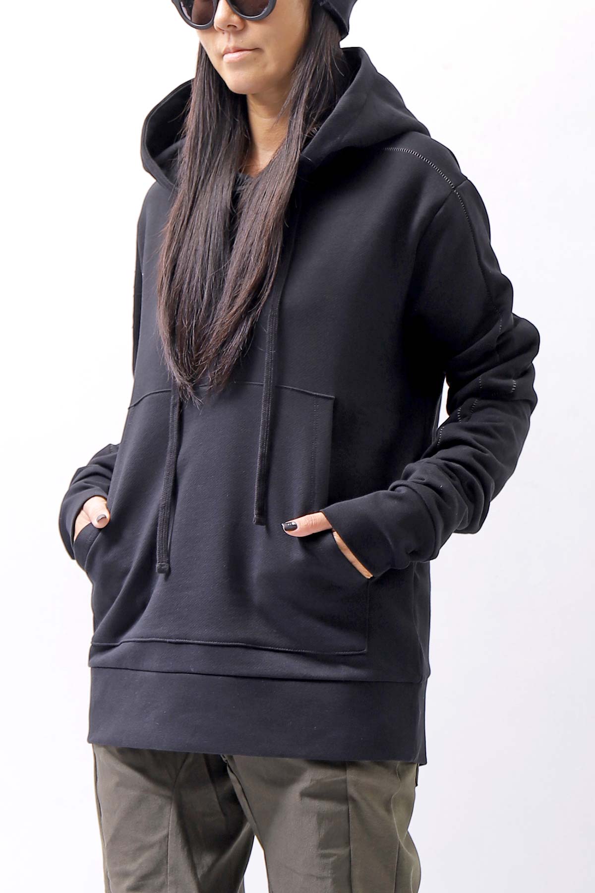 【thom/krom】 UNISEX FRONT POCKET SWEAT HOODIE MS159_BLACK