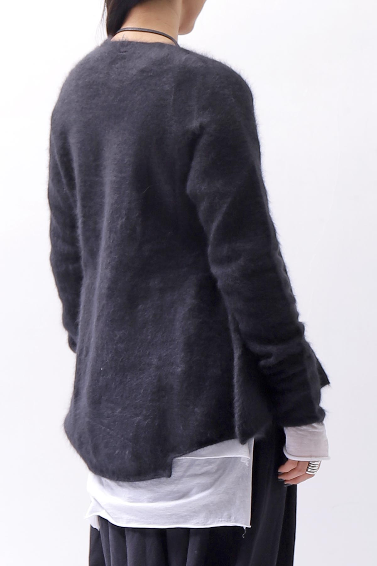 【RUNDHOLZ】 RACCOON ZIP UP CARDIGAN JACKET 141 7113_BLACK