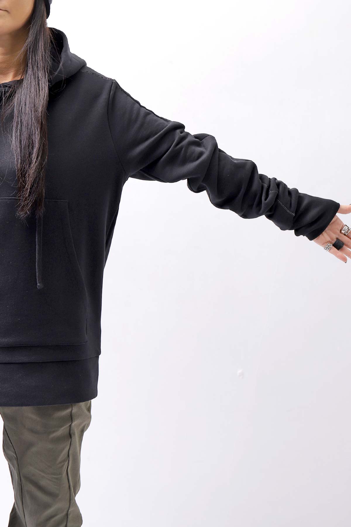 【thom/krom】 UNISEX FRONT POCKET SWEAT HOODIE MS159_BLACK