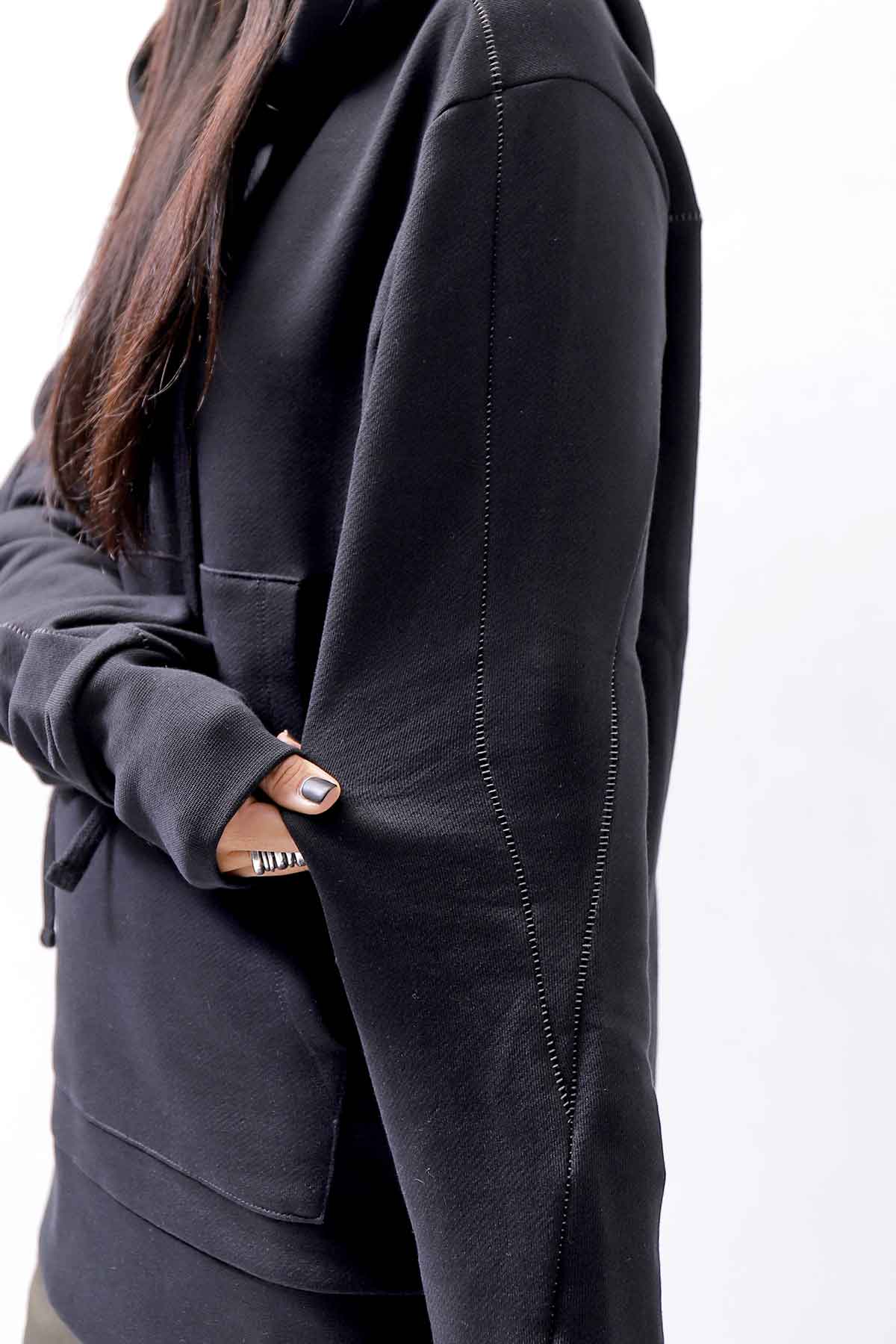 【thom/krom】 UNISEX FRONT POCKET SWEAT HOODIE MS159_BLACK