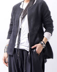 【RUNDHOLZ】 RACCOON ZIP UP CARDIGAN JACKET 141 7113_BLACK
