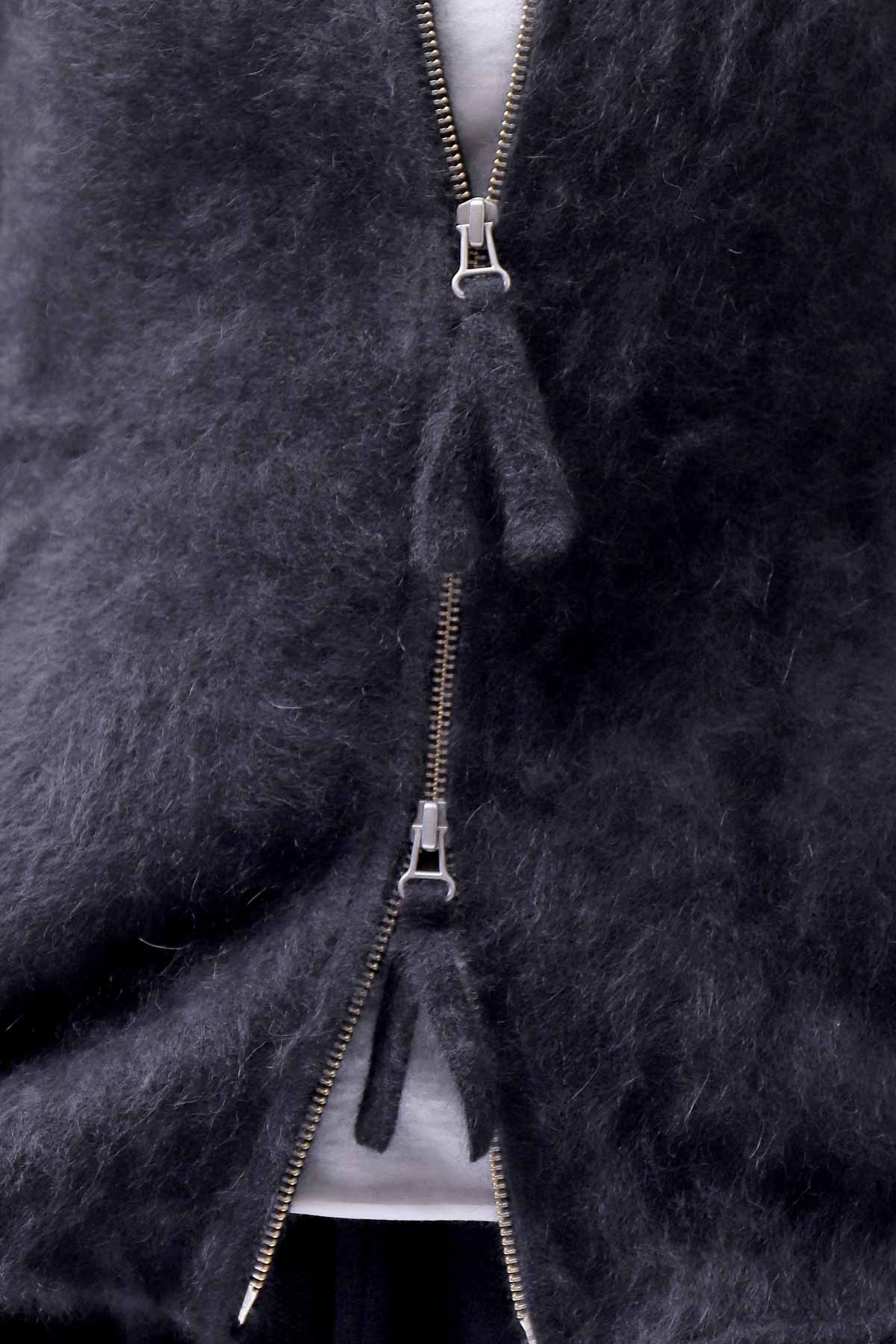 【RUNDHOLZ】 RACCOON ZIP UP CARDIGAN JACKET 141 7113_BLACK