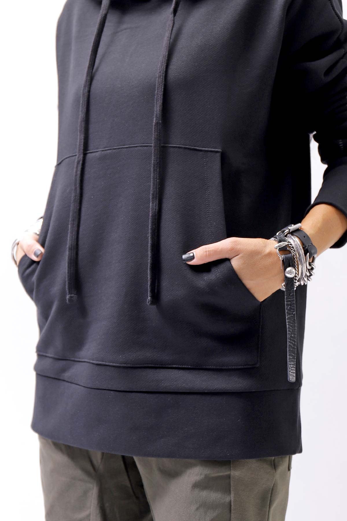 【thom/krom】 UNISEX FRONT POCKET SWEAT HOODIE MS159_BLACK