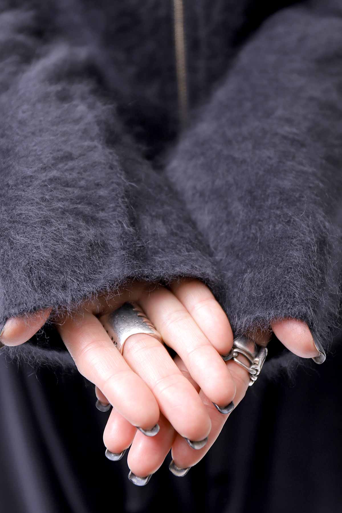 【RUNDHOLZ】 RACCOON ZIP UP CARDIGAN JACKET 141 7113_BLACK