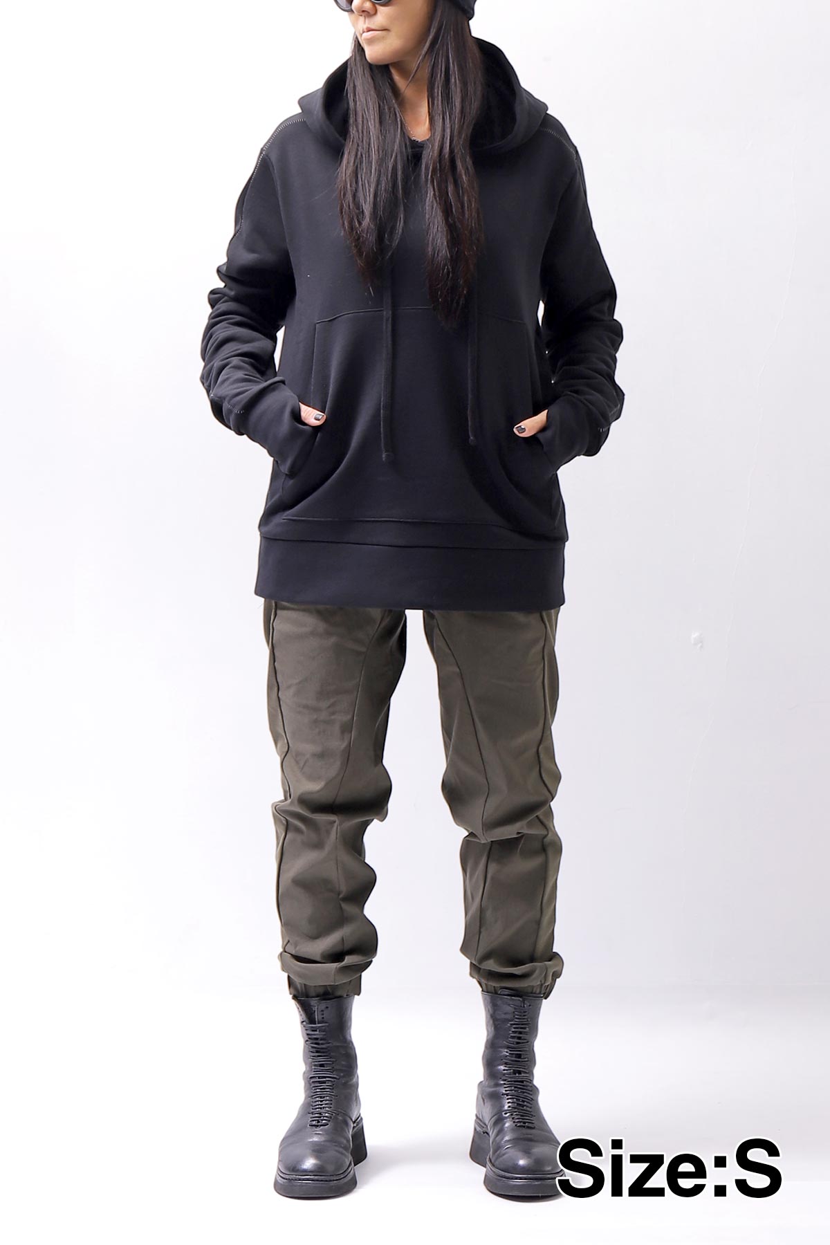 【thom/krom】 UNISEX FRONT POCKET SWEAT HOODIE MS159_BLACK