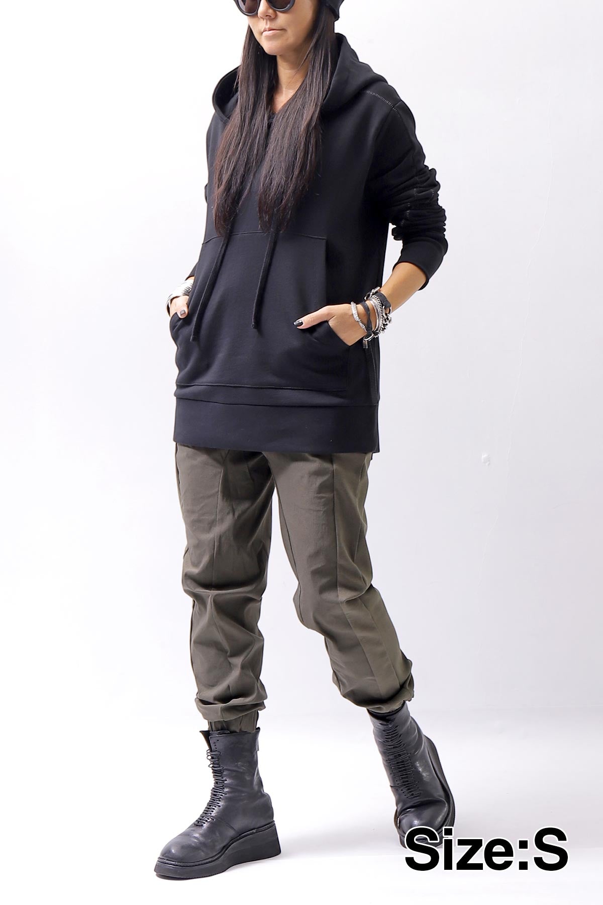 【thom/krom】 UNISEX FRONT POCKET SWEAT HOODIE MS159_BLACK