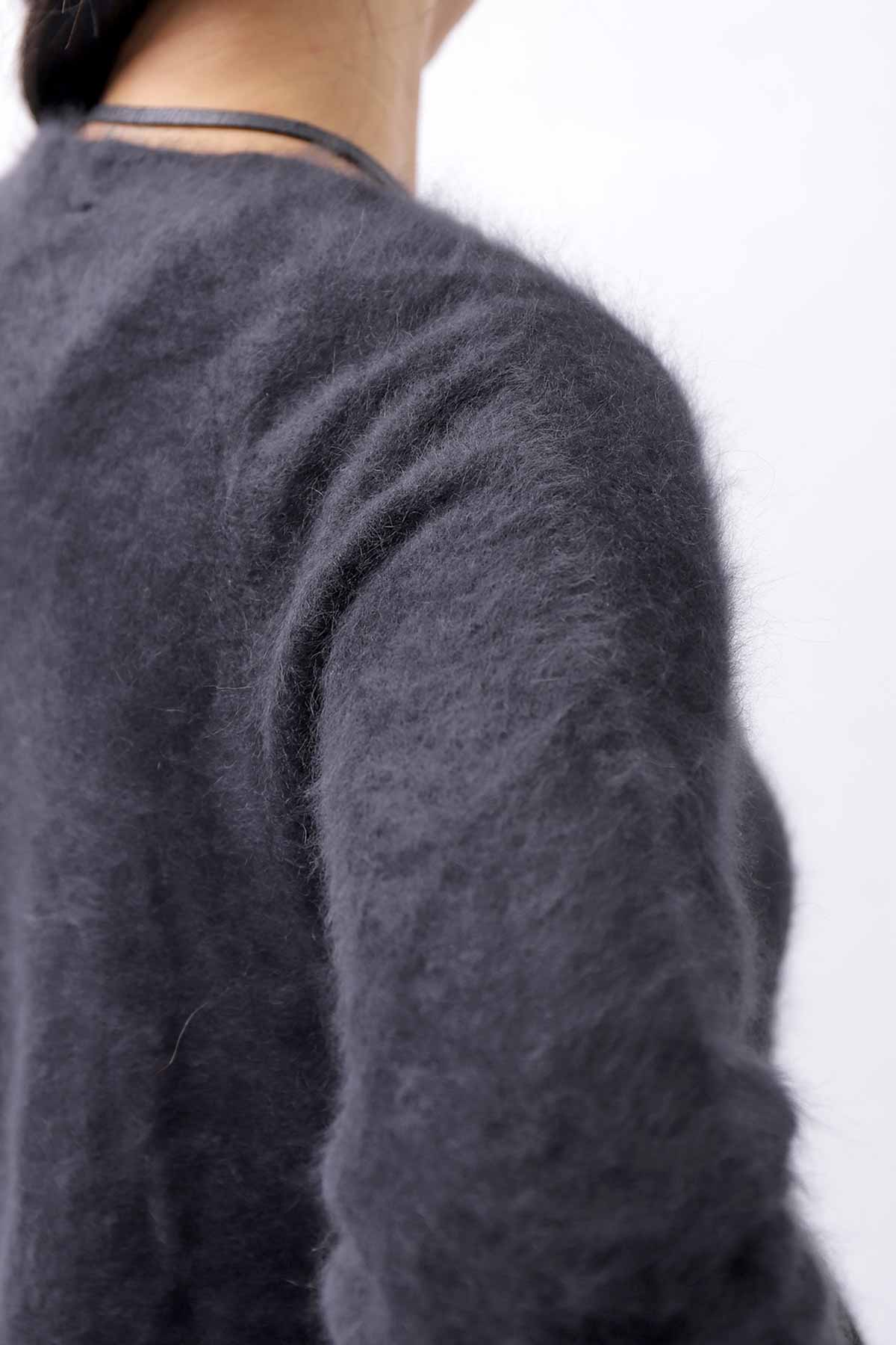 【RUNDHOLZ】 RACCOON ZIP UP CARDIGAN JACKET 141 7113_BLACK