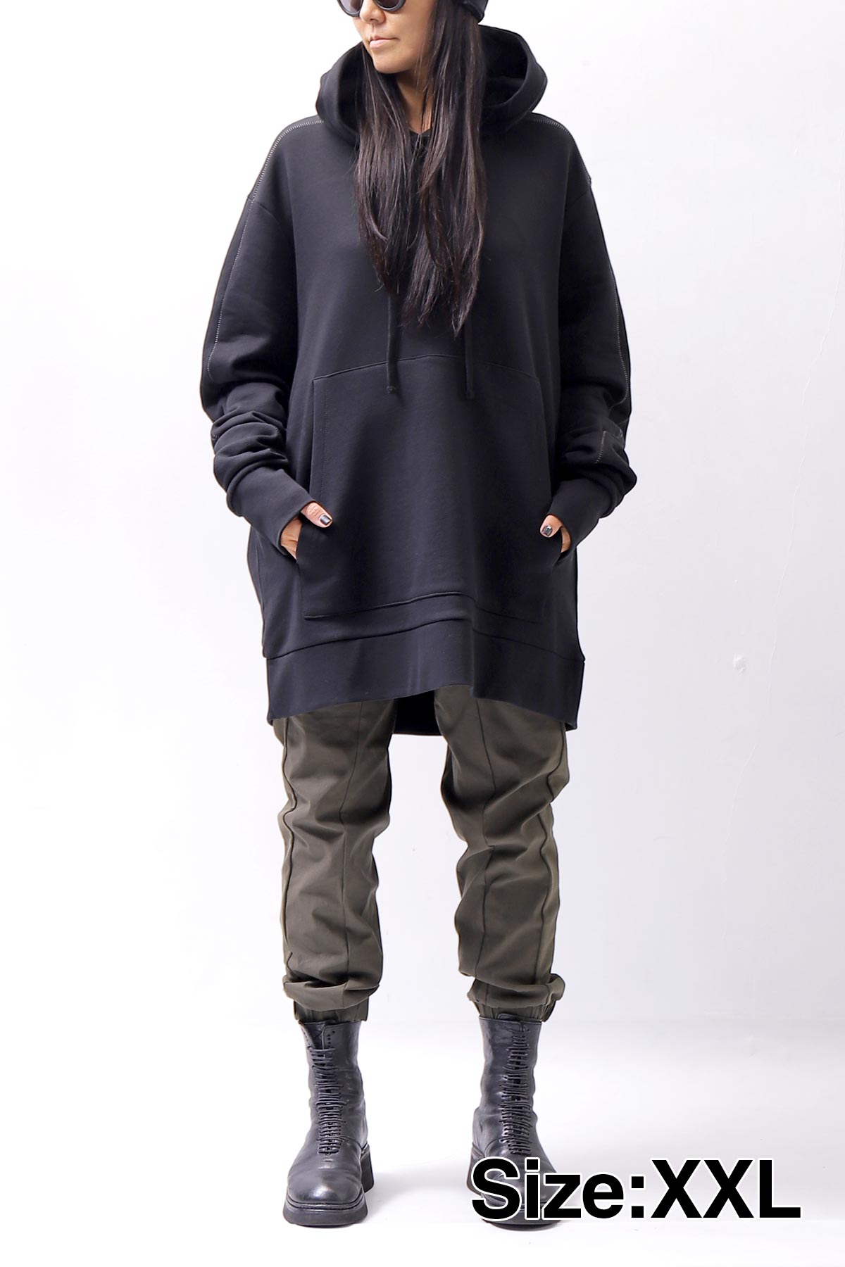 【thom/krom】 UNISEX FRONT POCKET SWEAT HOODIE MS159_BLACK