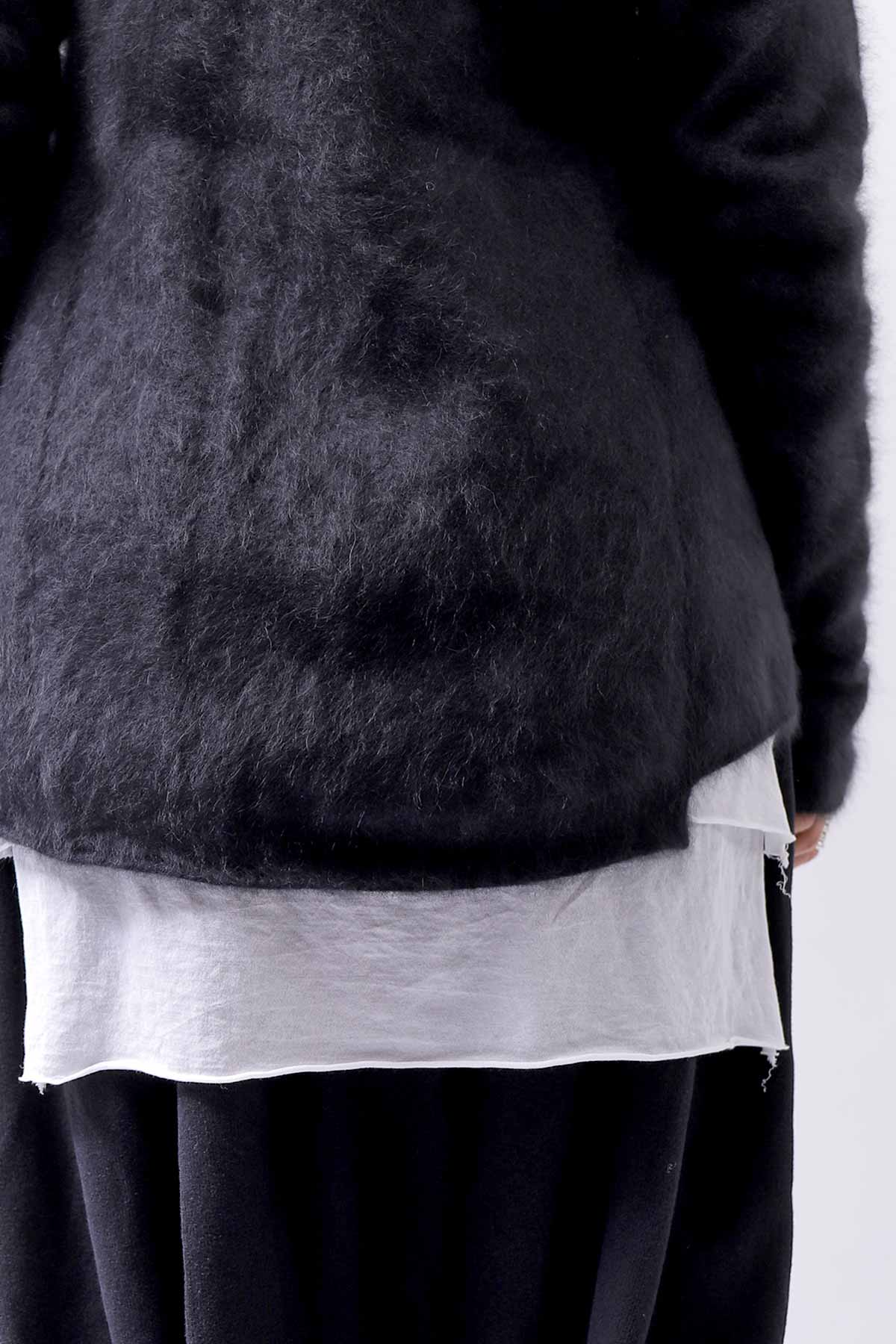 【RUNDHOLZ】 RACCOON ZIP UP CARDIGAN JACKET 141 7113_BLACK