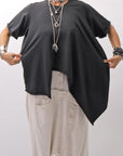 【Primordial is Primitive】 ASYMMETRY COTTON TEE 253RO_BLACK