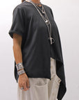 【Primordial is Primitive】 ASYMMETRY COTTON TEE 253RO_BLACK