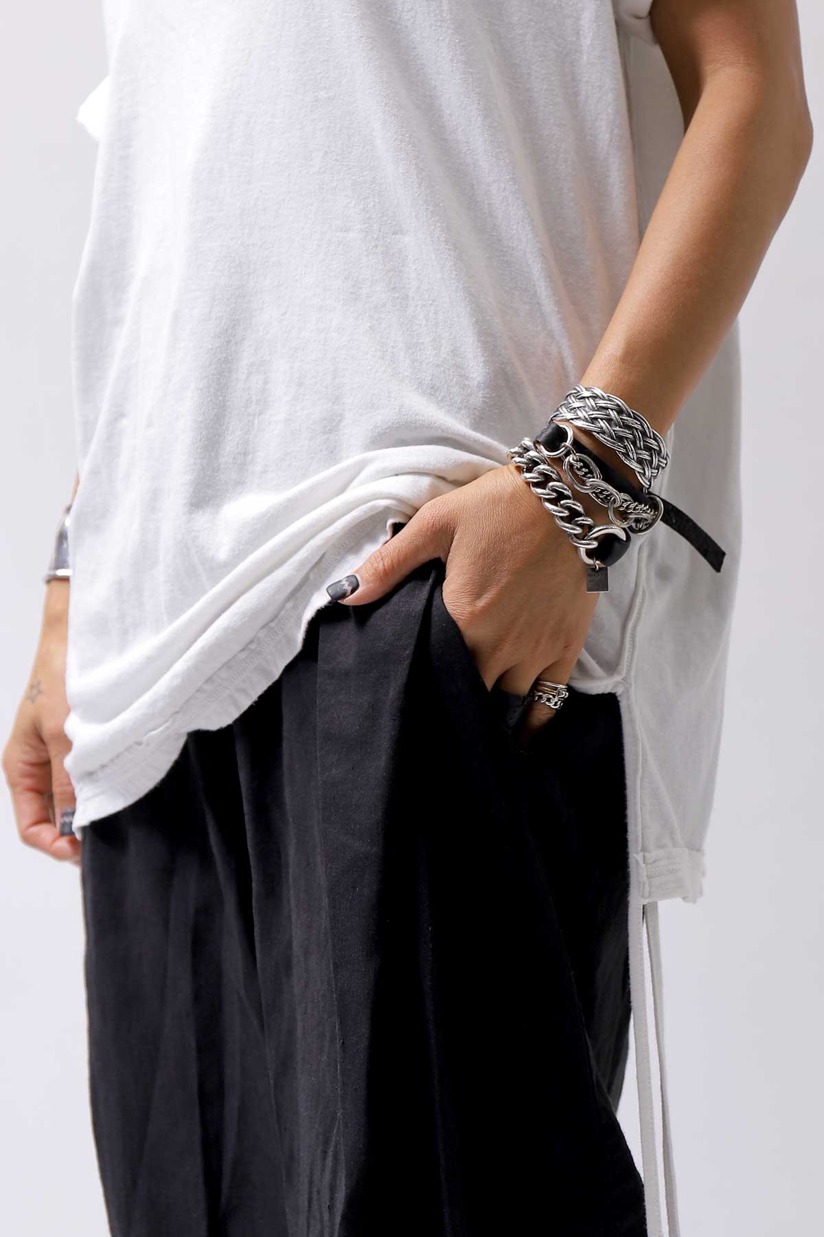 【GOTI】 MIXED CHAIN&LEATHER BRACELET_BR1978