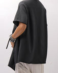 【Primordial is Primitive】 ASYMMETRY COTTON TEE 253RO_BLACK