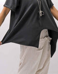 【Primordial is Primitive】 ASYMMETRY COTTON TEE 253RO_BLACK