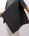 【Primordial is Primitive】 ASYMMETRY COTTON TEE 253RO_BLACK