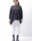 【bajra】 UNISEX BACK DRAPE TOP 154QK02_BLACK