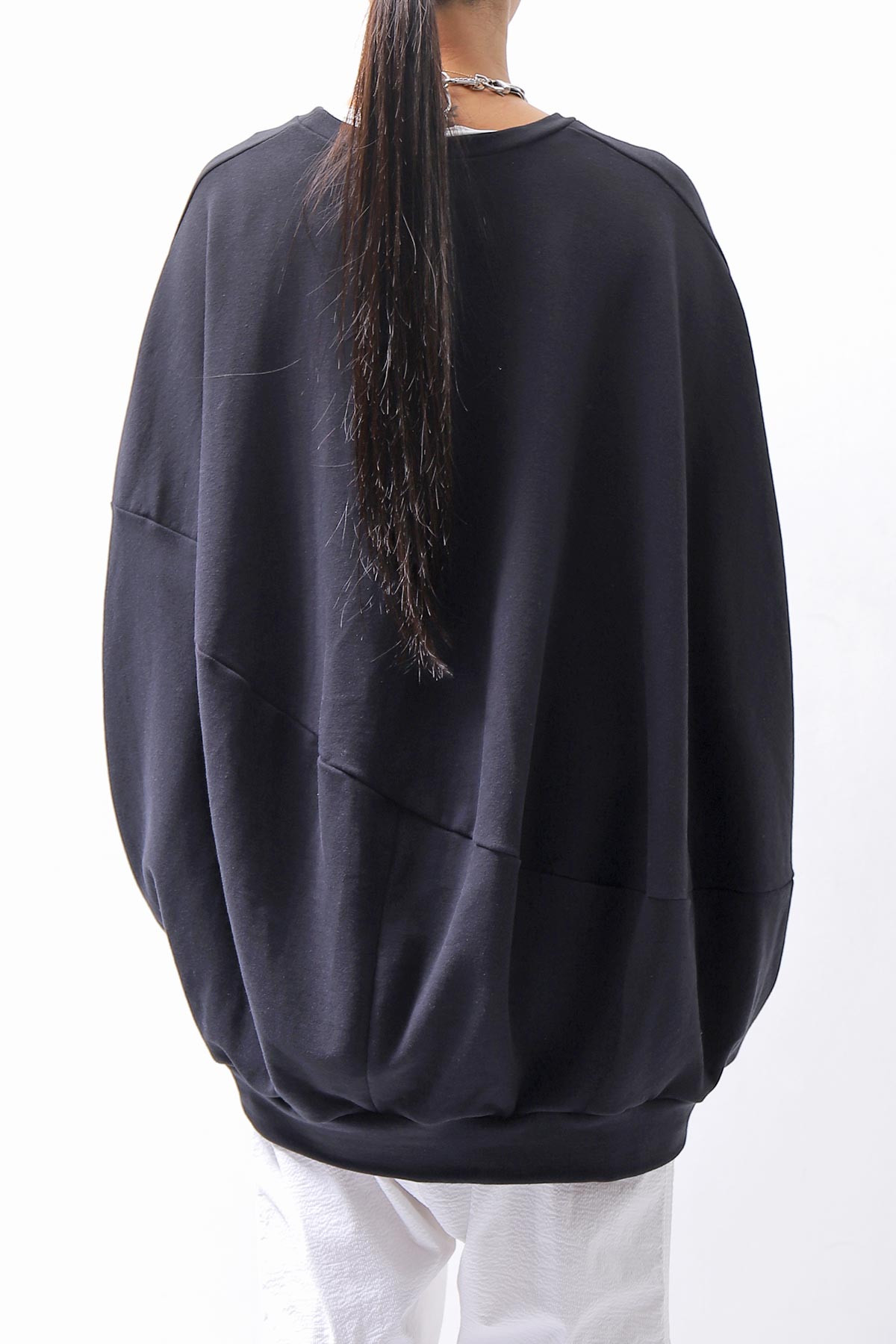 【bajra】 UNISEX BACK DRAPE TOP 154QK02_BLACK