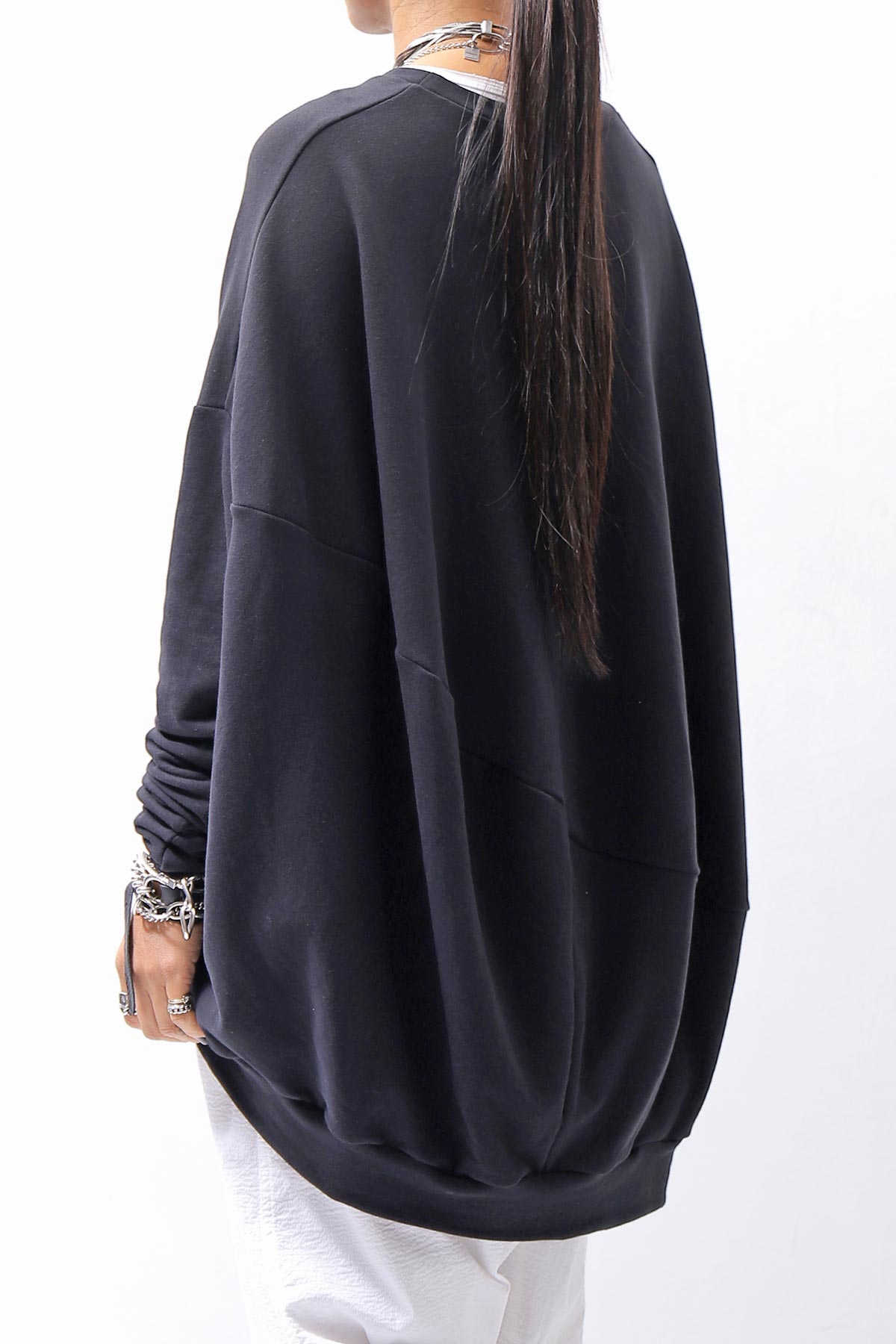 【bajra】 UNISEX BACK DRAPE TOP 154QK02_BLACK