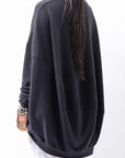 【bajra】 UNISEX BACK DRAPE TOP 154QK02_BLACK