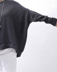 【bajra】 UNISEX BACK DRAPE TOP 154QK02_BLACK