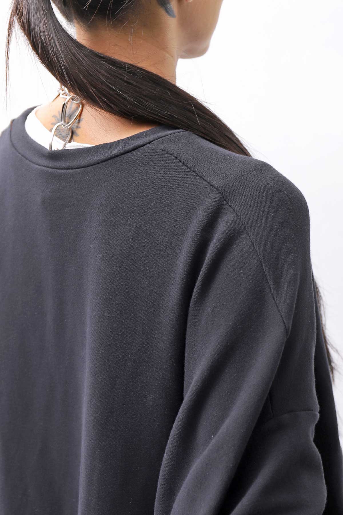 【bajra】 UNISEX BACK DRAPE TOP 154QK02_BLACK