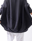 【bajra】 UNISEX BACK DRAPE TOP 154QK02_BLACK
