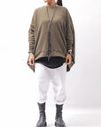 【bajra】 UNISEX BACK DRAPE TOP 154QK02_KHAKI BROWN