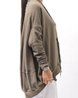 【bajra】 UNISEX BACK DRAPE TOP 154QK02_KHAKI BROWN