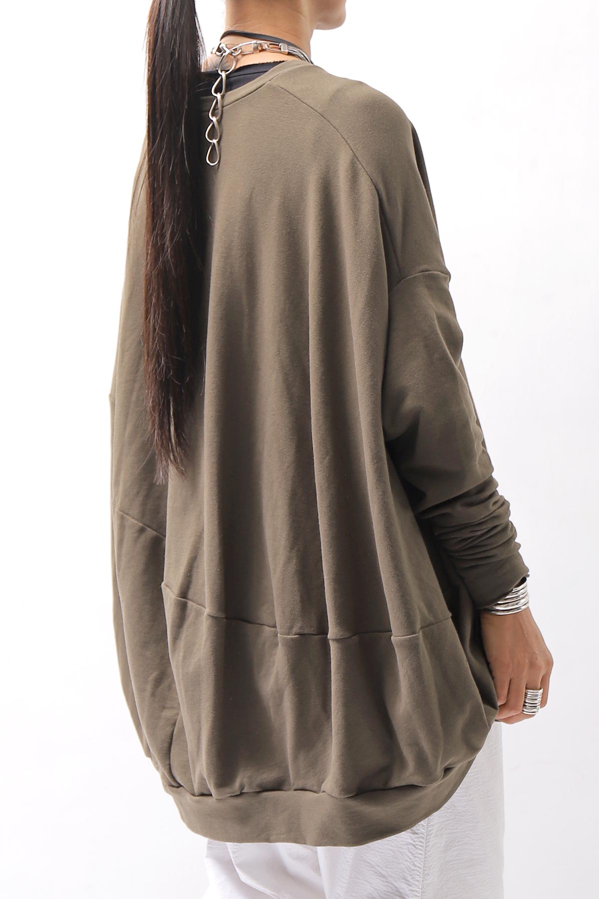 【bajra】 UNISEX BACK DRAPE TOP 154QK02_KHAKI BROWN