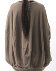 【bajra】 UNISEX BACK DRAPE TOP 154QK02_KHAKI BROWN