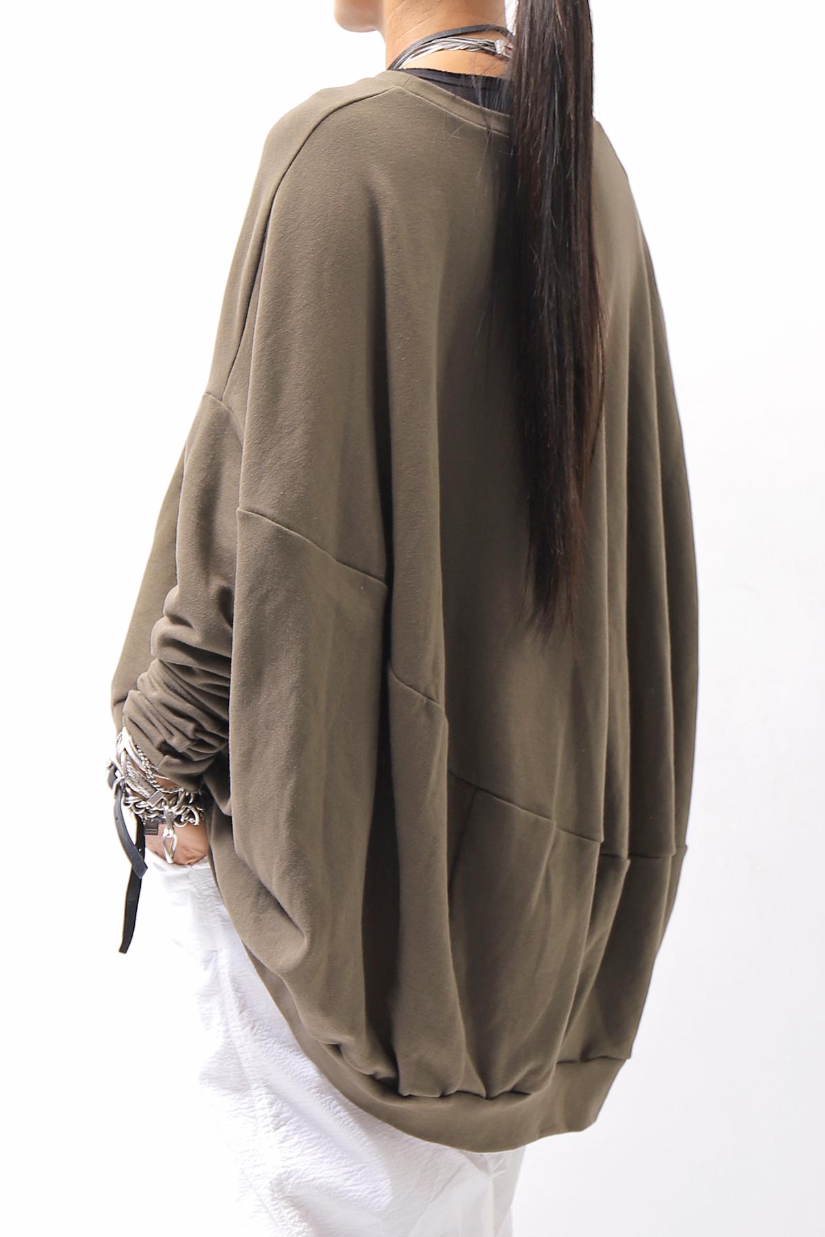 【bajra】 UNISEX BACK DRAPE TOP 154QK02_KHAKI BROWN