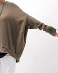 【bajra】 UNISEX BACK DRAPE TOP 154QK02_KHAKI BROWN